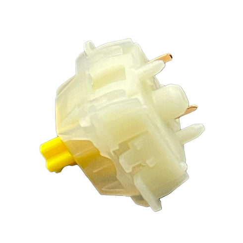 Zijaanzicht van een Gateron Milky Yellow Pro V2 mechanische switch